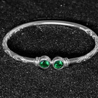 Medium Bangle with Synthetic Emerald May Birthstone - Bangle - Caribbijou Island Jewellery