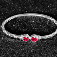 Medium Bangle with Synthetic Ruby July Birthstone - Bangle - Caribbijou Island Jewellery