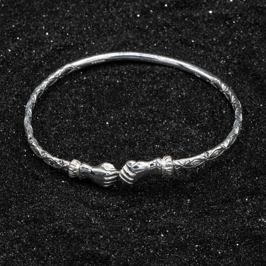 Sterling silver bangles with fists Outlet