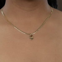 Monstera Tropical Leaf Pendant in 14 KT Yellow Gold - Caribbijou Island Jewellery
