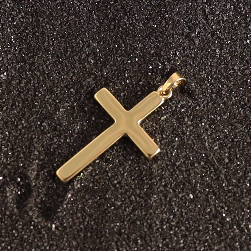 Small Cross Pendant in 14 KT Yellow Gold - Caribbijou Island Jewellery