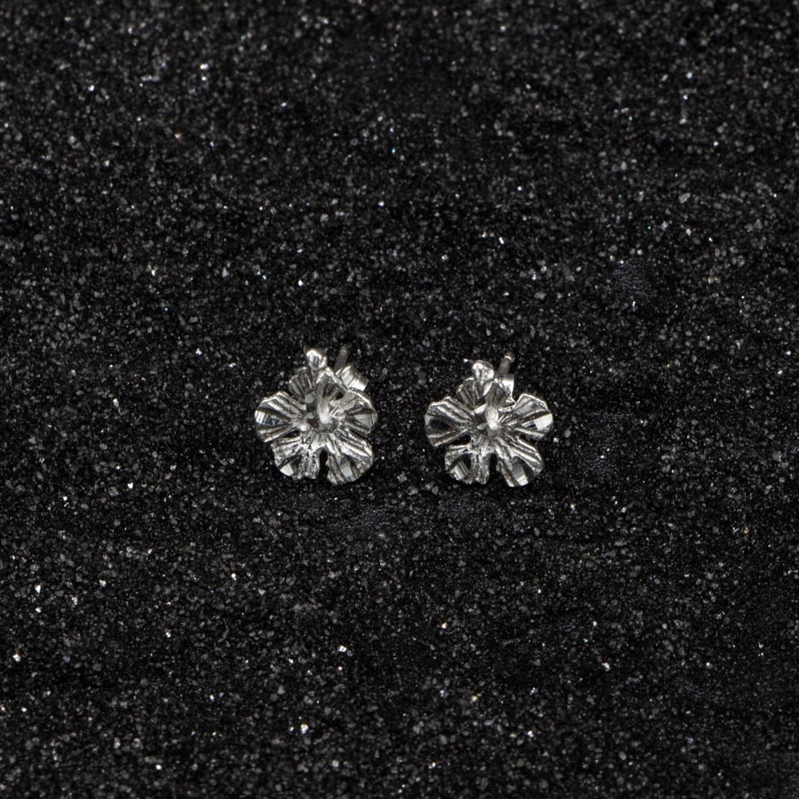 Small Hibiscus Flower Stopper Stud Earring - Earring - Caribbijou Island Jewellery