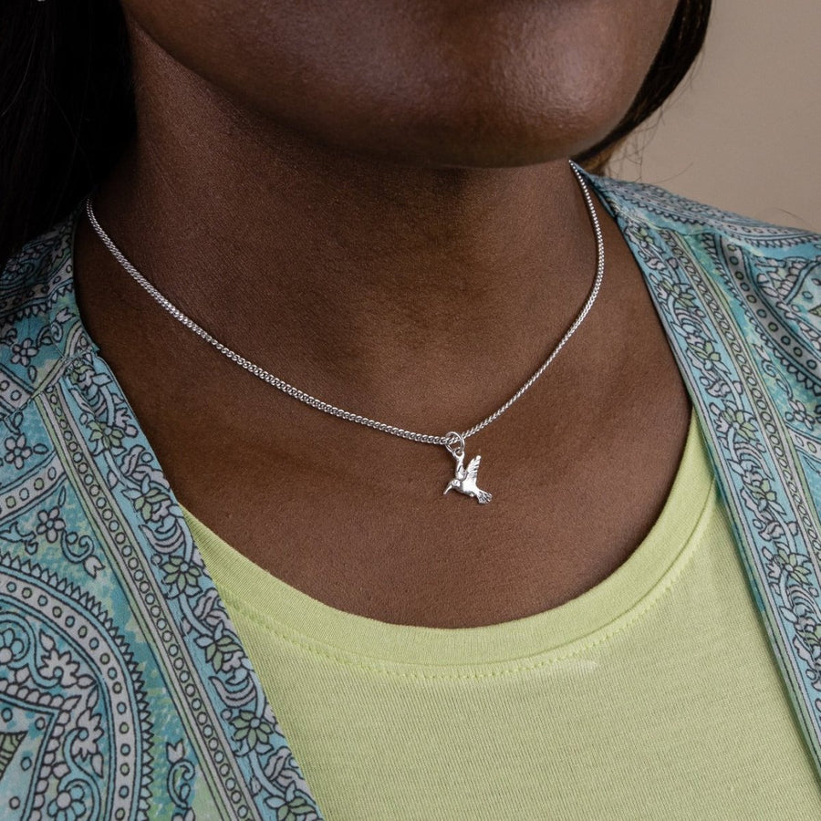 Small Humming Bird Pendant with Chain - Pendent - Caribbijou Island Jewellery
