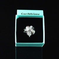 Solid Large Hibiscus Flower Ring - Ring - Caribbijou Island Jewellery